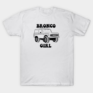 Bronco Girl 1966-1977 Black Print T-Shirt